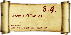 Brosz Gábriel névjegykártya